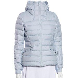 The North Face baby blue down coat jacket with hood / Size Small
